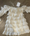 Embroidered Lace Tiered Mini Dress