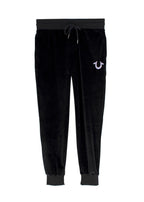 True Religion Black Velour Cuffed Joggers