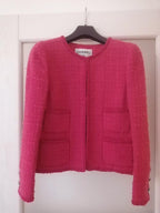 Chanel Pink Multi-Pocket Boucle Tweed Jacket