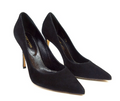 Sergio Rossi Black Suede & Leather Pumps