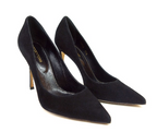 Sergio Rossi Black Suede & Leather Pumps