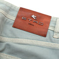 Etro Washed Blue Palm Tree Embroidered Jeans