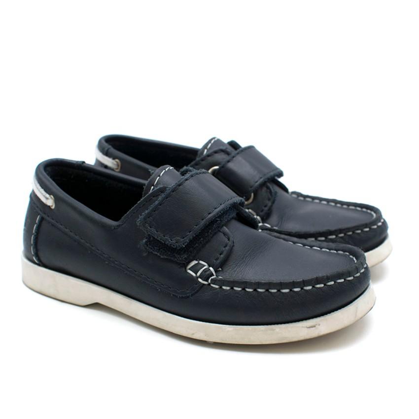 Jacadi Boys Navy Leather Deck Shoes