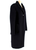 Navy Blue Llama Wool Blend Coat