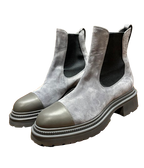Chanel Grey Suede Ankle Boots