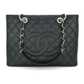 Chanel Black Caviar Leather Grand Shopper Tote