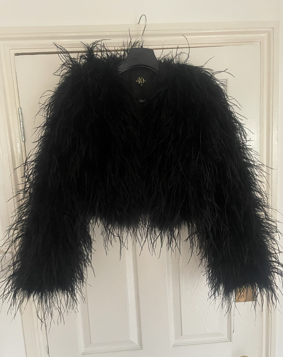 black marabou Madonna jacket