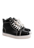 Christian Louboutin Black Patent Leather Fun Louis High top Sneakers