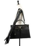 Hermès Black Kelly Lakis 40 With Silver Hardware