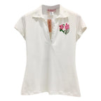 Blumarine Hand Painted & Embroidered Floral Top
