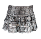 Isabel Marant Silver Crochet Tiered Mini Skirt