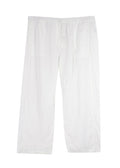 Eileen Fisher White Wide Leg Linen Trousers