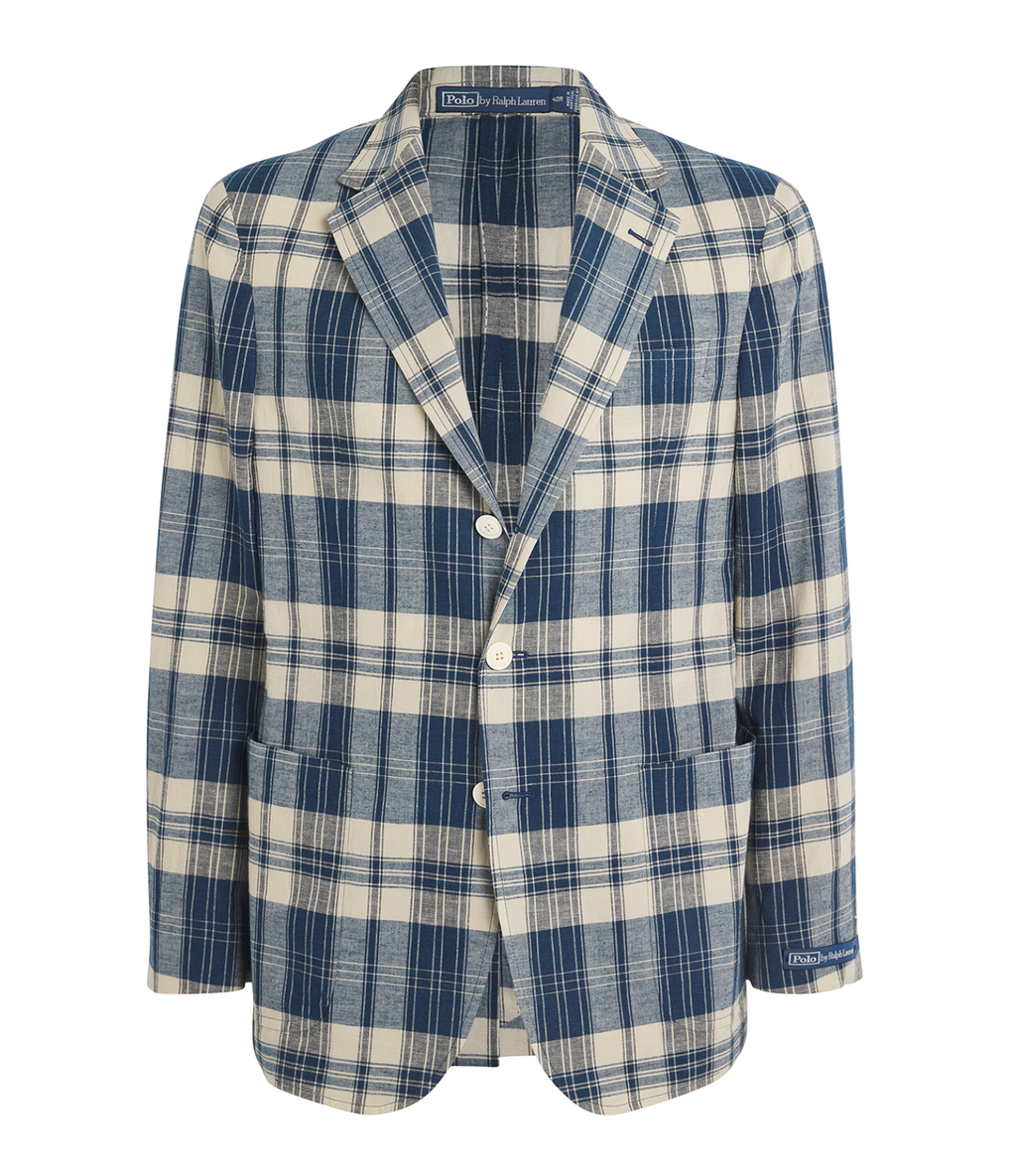 Ralph Lauren  Checked Single-Breasted Cotton Blazer