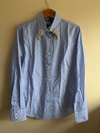 Prada Embellished Collar Striped Shirt