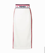 Fendi x Fila white pencil skirt