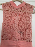 Self Portrait Pink Sleeveless Lace Midi Dress