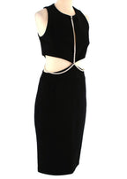 Faux Pearl Trimmed Cut-out Dress