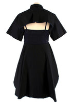 Sacai Cape Black Lace Trimmed A-line Shirt Dress