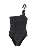 My Beachy Side One Shoulder Black Shimmer Swimsuit