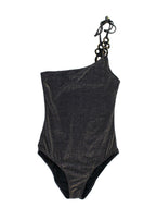 My Beachy Side One Shoulder Black Shimmer Swimsuit