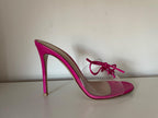 Gianvito Rossi Pink Perspex Lace Up Detail Mules