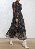 Zimmermann Silk Unbridled Tucked Dress In Ash Garden
