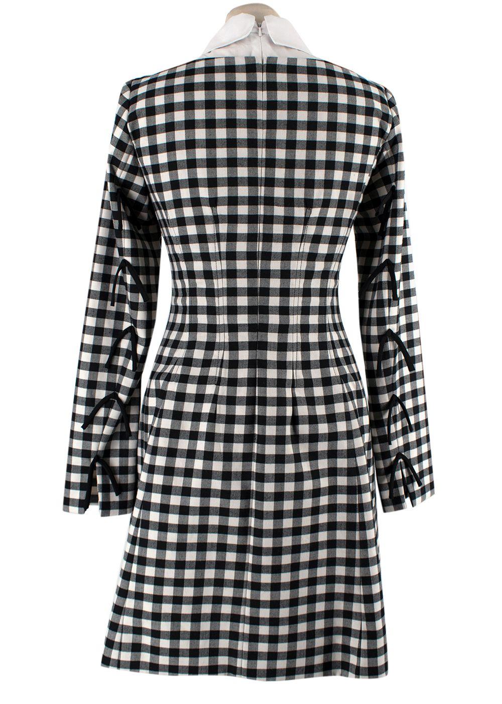 Black Lela Rose Gingham Stretch Cotton Dress