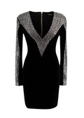 Balmain Black Velvet Embellished Dress