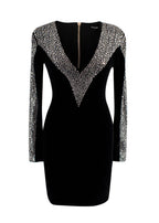 Balmain Black Velvet Embellished Dress