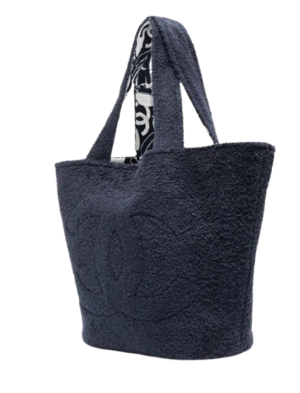 Navy/White Camlia Print Terry Bag, Towel And Pouch