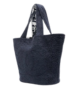 Navy/White Camlia Print Terry Bag, Towel And Pouch