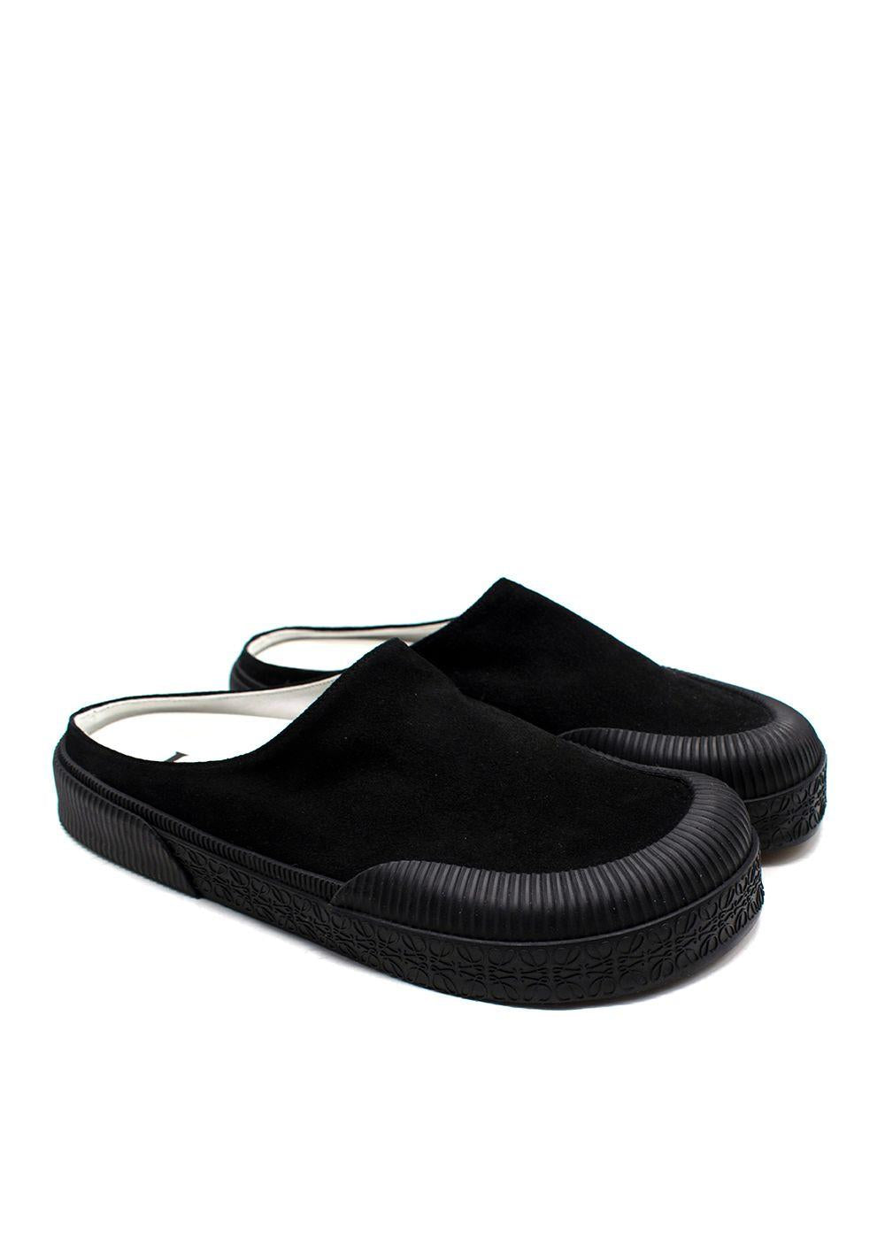 Loewe Black Suede Plimsoll Mules