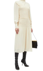 Proenza Schouler Cream Shirred Midi Dress