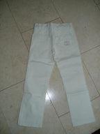 DIOR girls white jeans with CD crystal logo, size 5 years