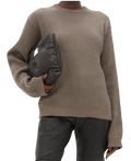 Rick Owens Brown Drop-Stitched Ribbed-Cotton Sweater