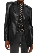 Nanushka Black Faux Leather Blazer