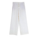 Massimo Dutti Cream Twill Wide Leg Trousers