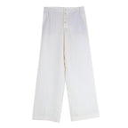 Massimo Dutti Cream Twill Wide Leg Trousers