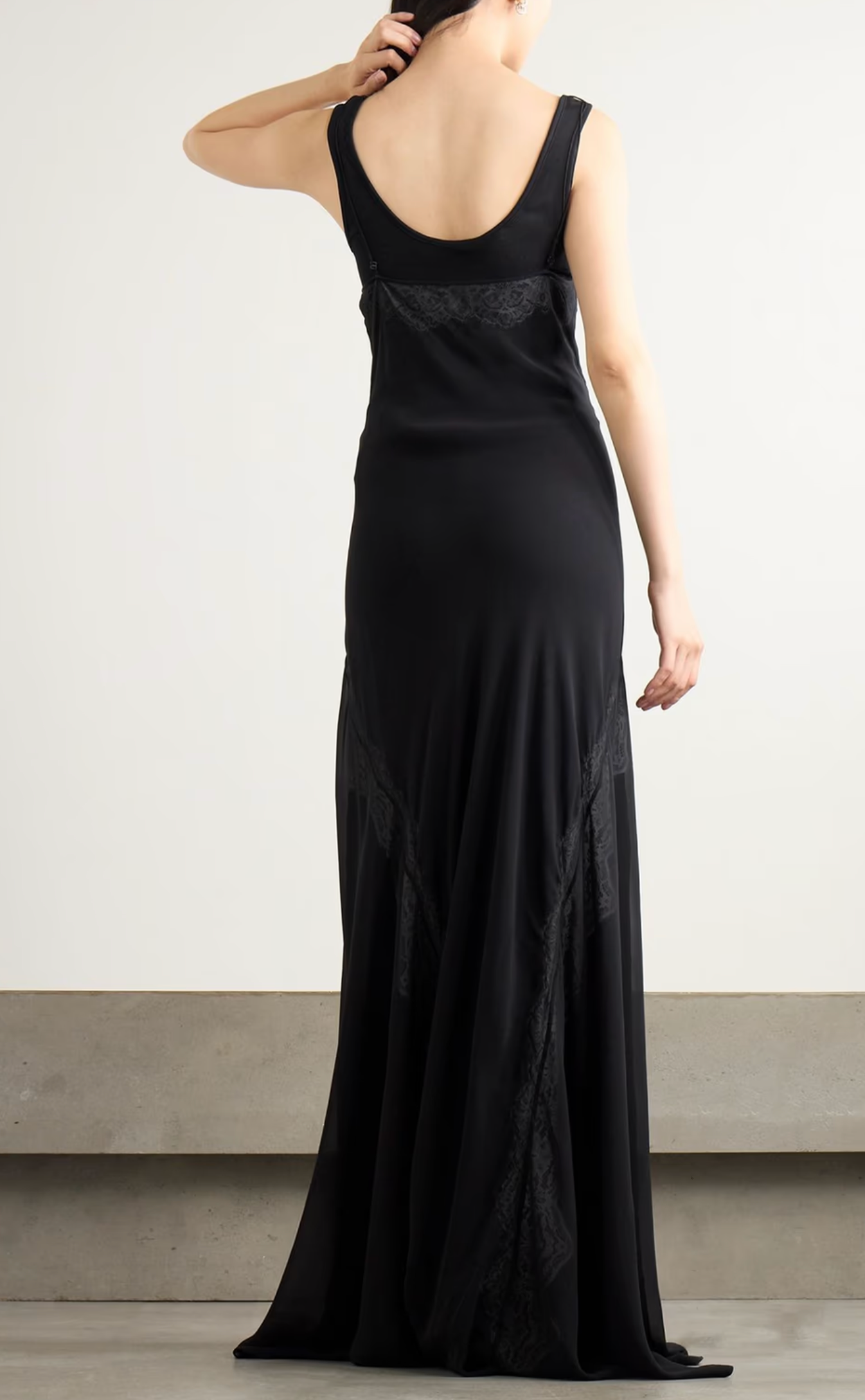 Christoper Esber Cutout Lace-Trimmed Silk-Georgette Gown