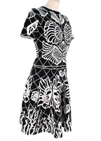 Alexander McQueen Black & White Shell Intarsia Knit Top & Skirt
