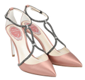 Rene Caovilla Pink Satin Heels