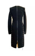 Antonio Berardi cord detail black knee-length pencil dress