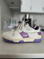 Acne Studios Cream and Lilac Low Pop Sneakers