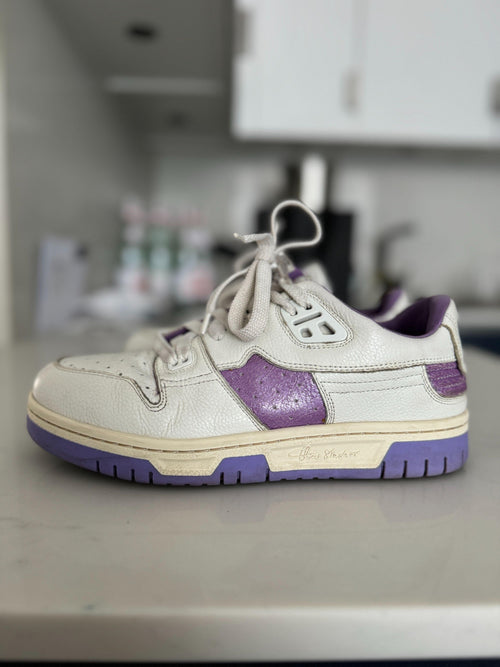 Acne Studios Cream and Lilac Low Pop Sneakers