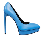 Saint Laurent Blue Leather Platform Heels