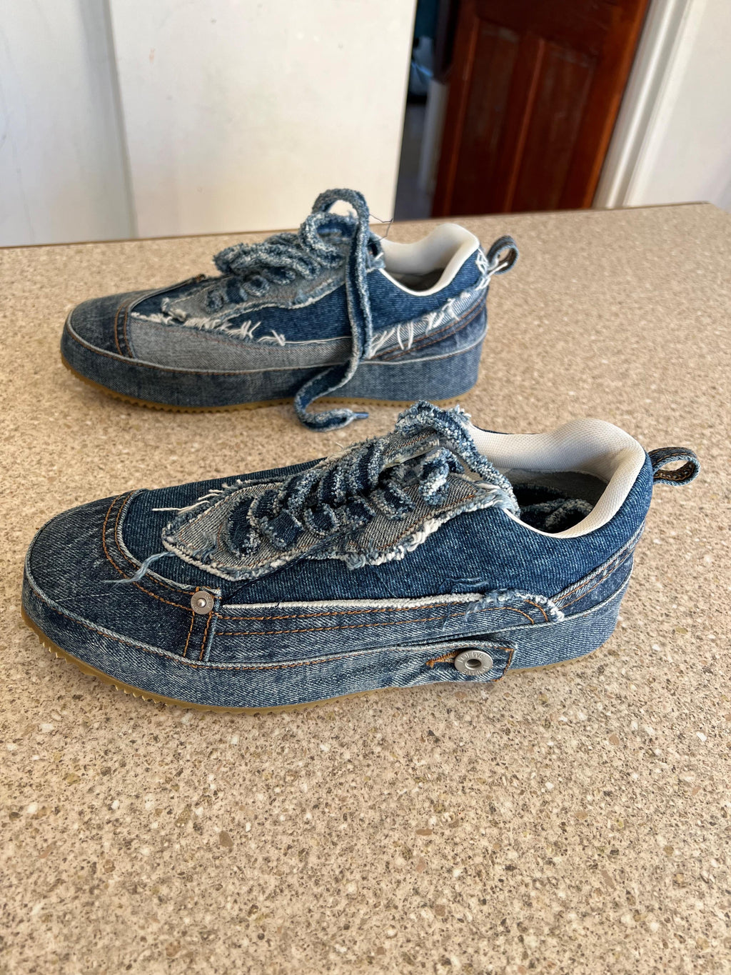 Deconstructed Denim Sneakers