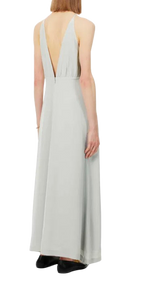 Toteme Plunge-Neck Gathered Silk Maxi Dress