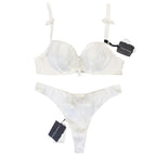 Chantal Thomass Calais Leavers Lace & Satin Pad Bra & Thong Set