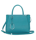 Fendi 2Jours Teal Leather Tote