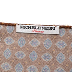 Michele Negri Brown & Blue Wool & Silk Handkerchief
